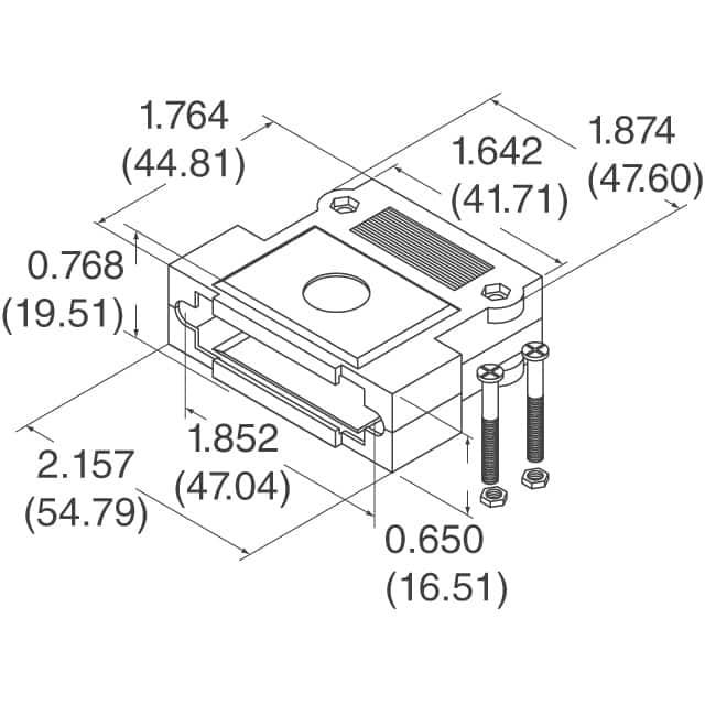 976-025-010-031 NorComp Inc.  Capots de connecteurs D-Sub en forme de D